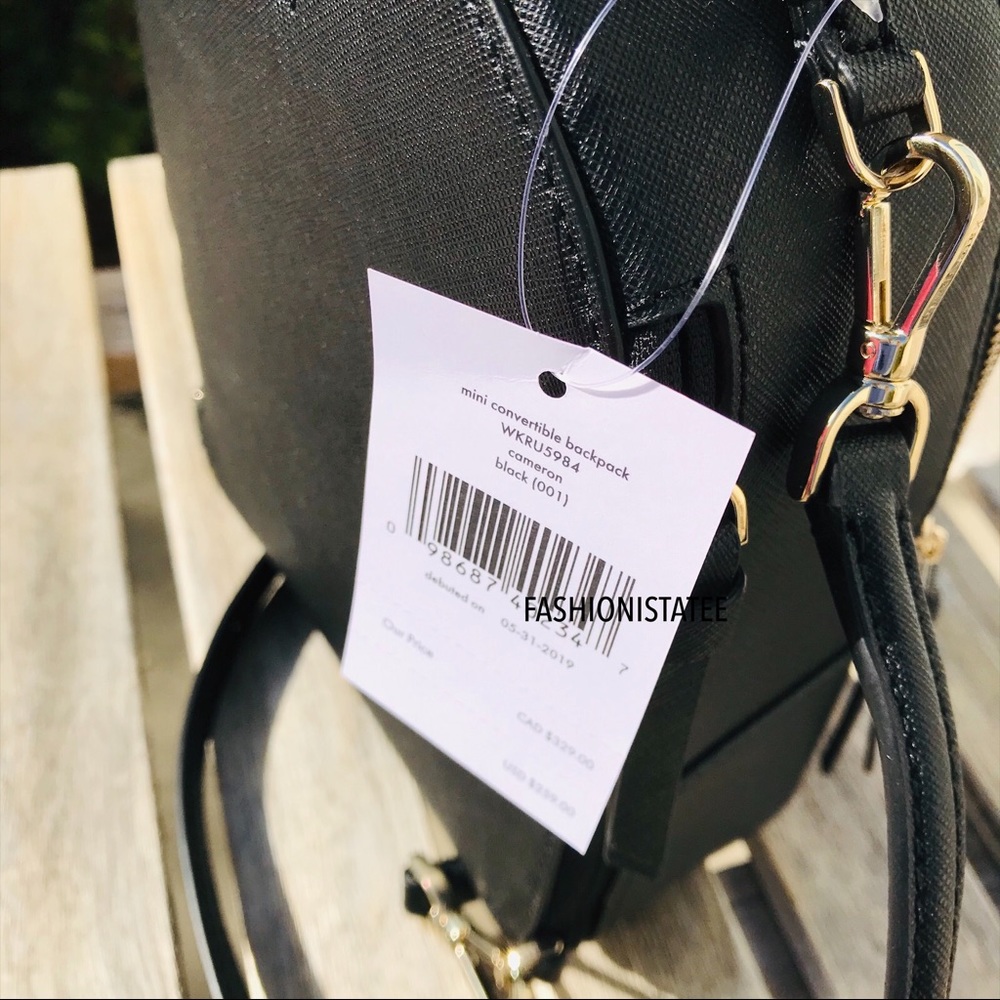 Kate Spade Cameron Mini Convertible Backpack Black - Picture 5 of 8